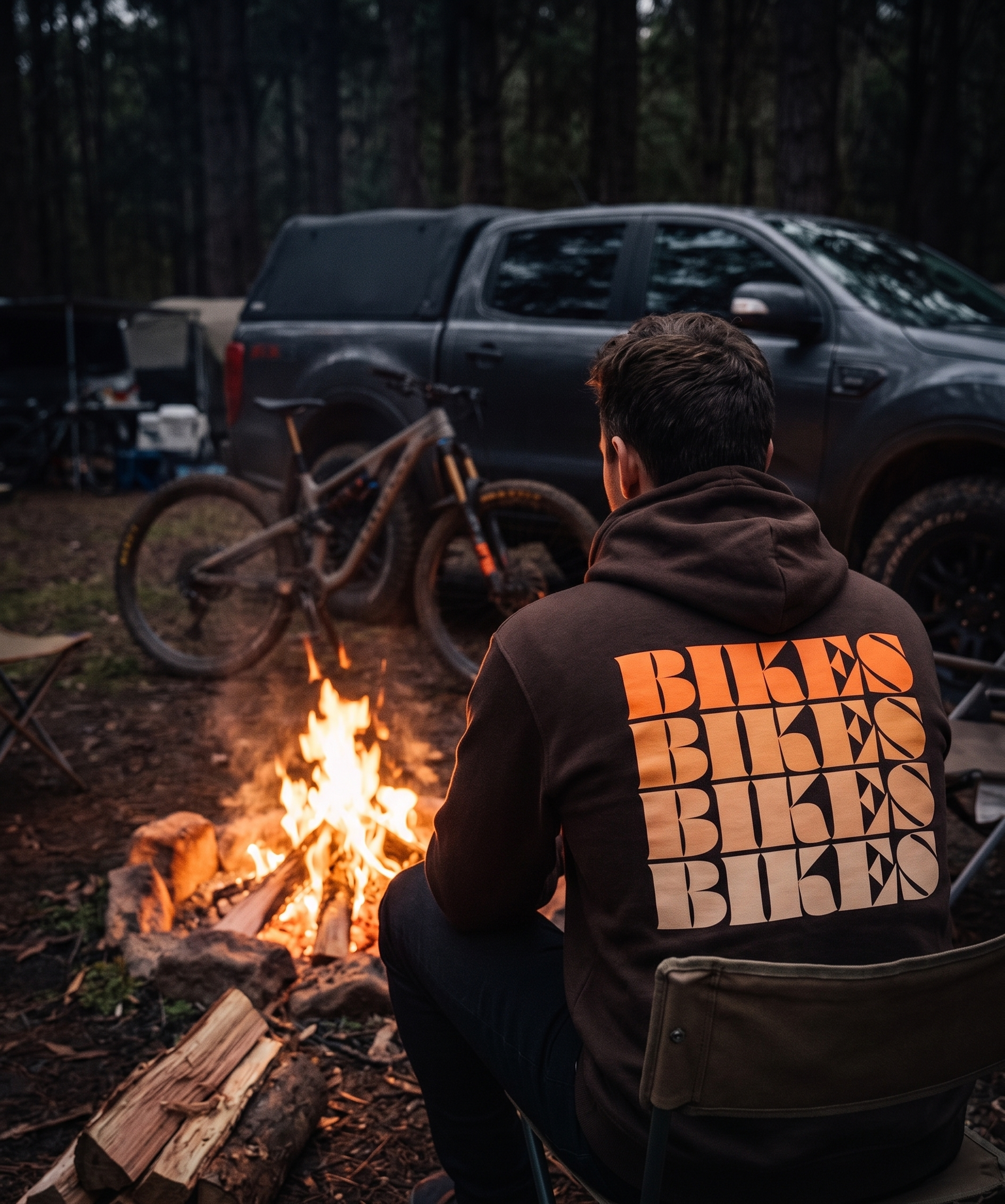 Torq MTB BikesBikesBikesBikes pullover hoodie featuring a vibrant bike graphic on the front.