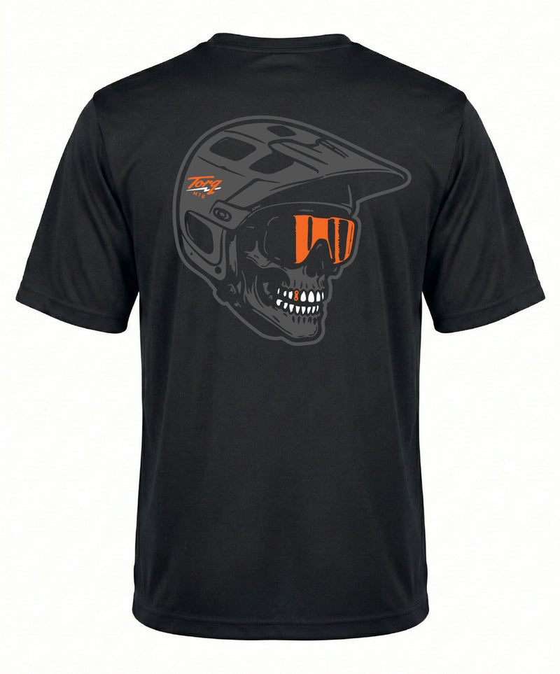 Torq MTB Apparel Helmethead short sleeve T-shirt featuring a graphic design, casual fit, and comfortable fabric.