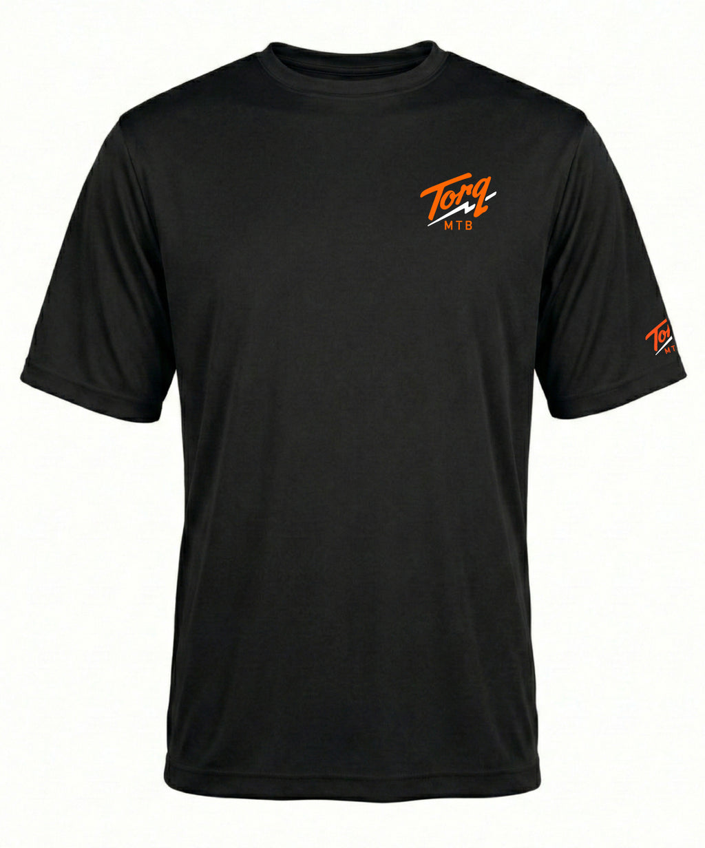 Torq MTB Apparel Helmethead short sleeve T-shirt with graphic design featuring a helmeted character on a casual fit shirt.