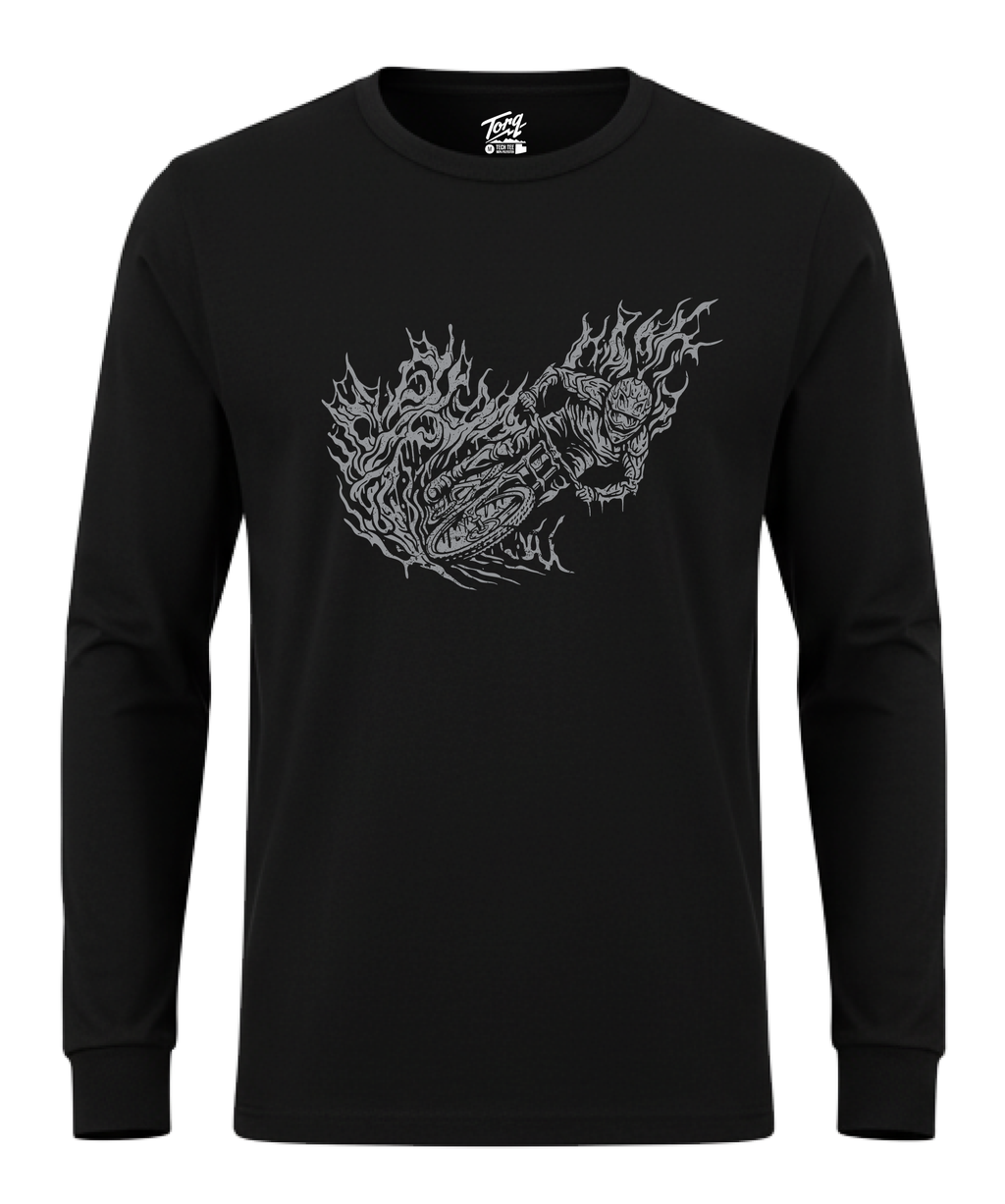 Long-sleeve MTB jersey by Torq MTB featuring "Ride, Destroy, Repeat" graphic design on breathable fabric.