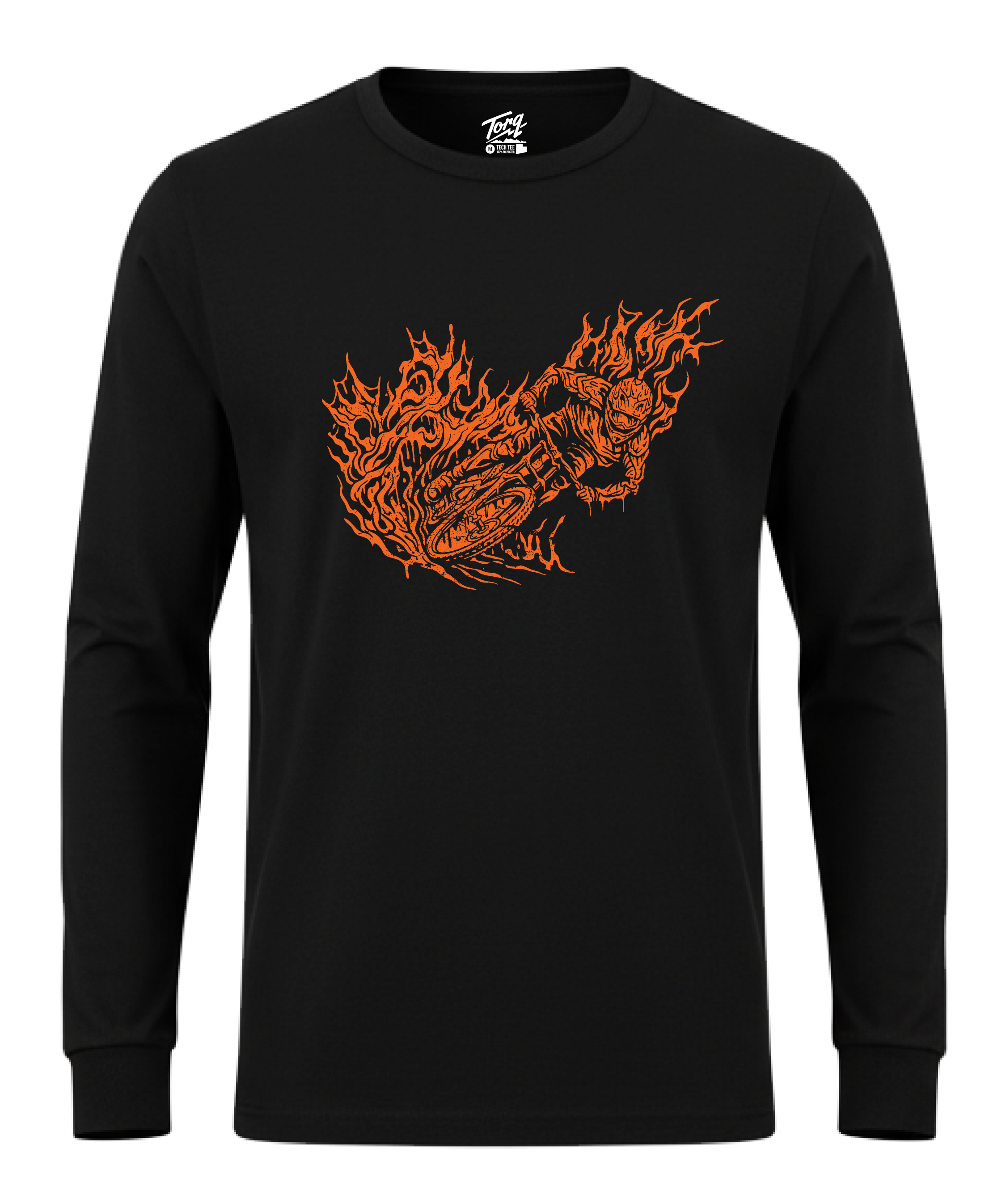 Long-sleeve MTB jersey by Torq MTB featuring bold "Ride, Destroy, Repeat" graphic, designed for mountain biking enthusiasts.