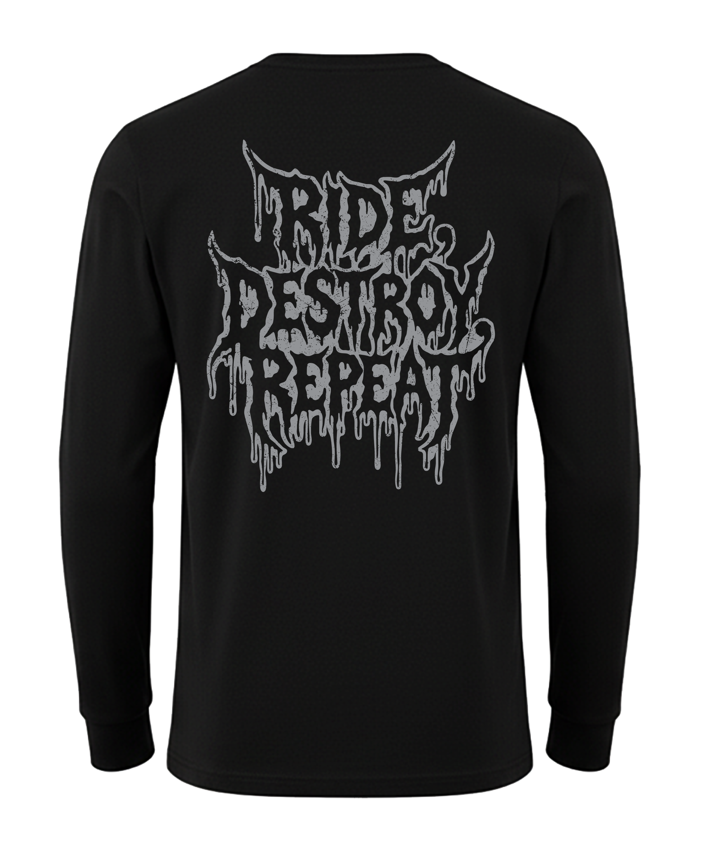 Torq MTB Ride Destroy Repeat long-sleeve jersey with bold graphic design and comfortable fit, ideal for mountain biking.