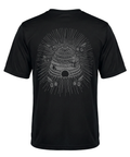 MTB Utah Hive graphic tech jersey by Torq MTB Apparel featuring vibrant hive and mountain design on lightweight cycling jersey