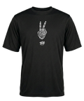 Torq MTB Apparel Peace! graphic tech jersey featuring a vibrant peace symbol design on lightweight athletic fabric.