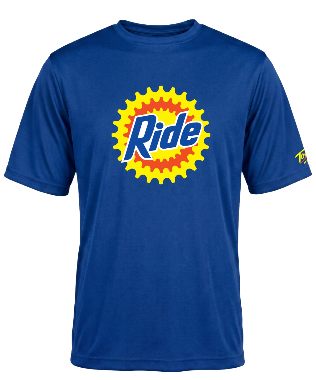 Front view of a Ride Short Sleeve T-Shirt by Torq MTB Apparel, featuring a casual fit and MTB-inspired graphic design.