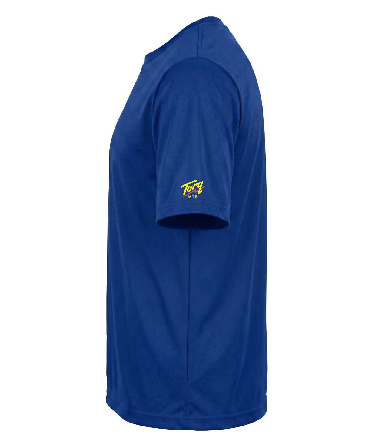 Side view of a Ride Short Sleeve T-Shirt by Torq MTB Apparel, featuring a casual fit and graphic design on the front.