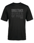 Black Singletrack State of Mind short sleeve T-shirt by Torq MTB Apparel, featuring mountain biking graphic design.