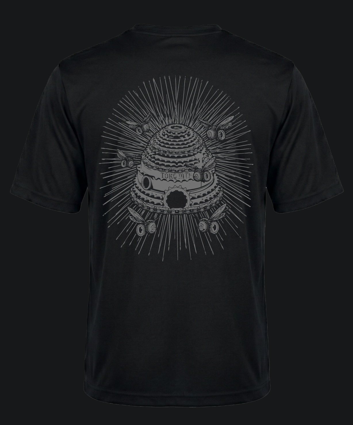 MTB Utah Hive graphic tech jersey by Torq MTB Apparel featuring vibrant hive pattern and breathable cycling fabric.