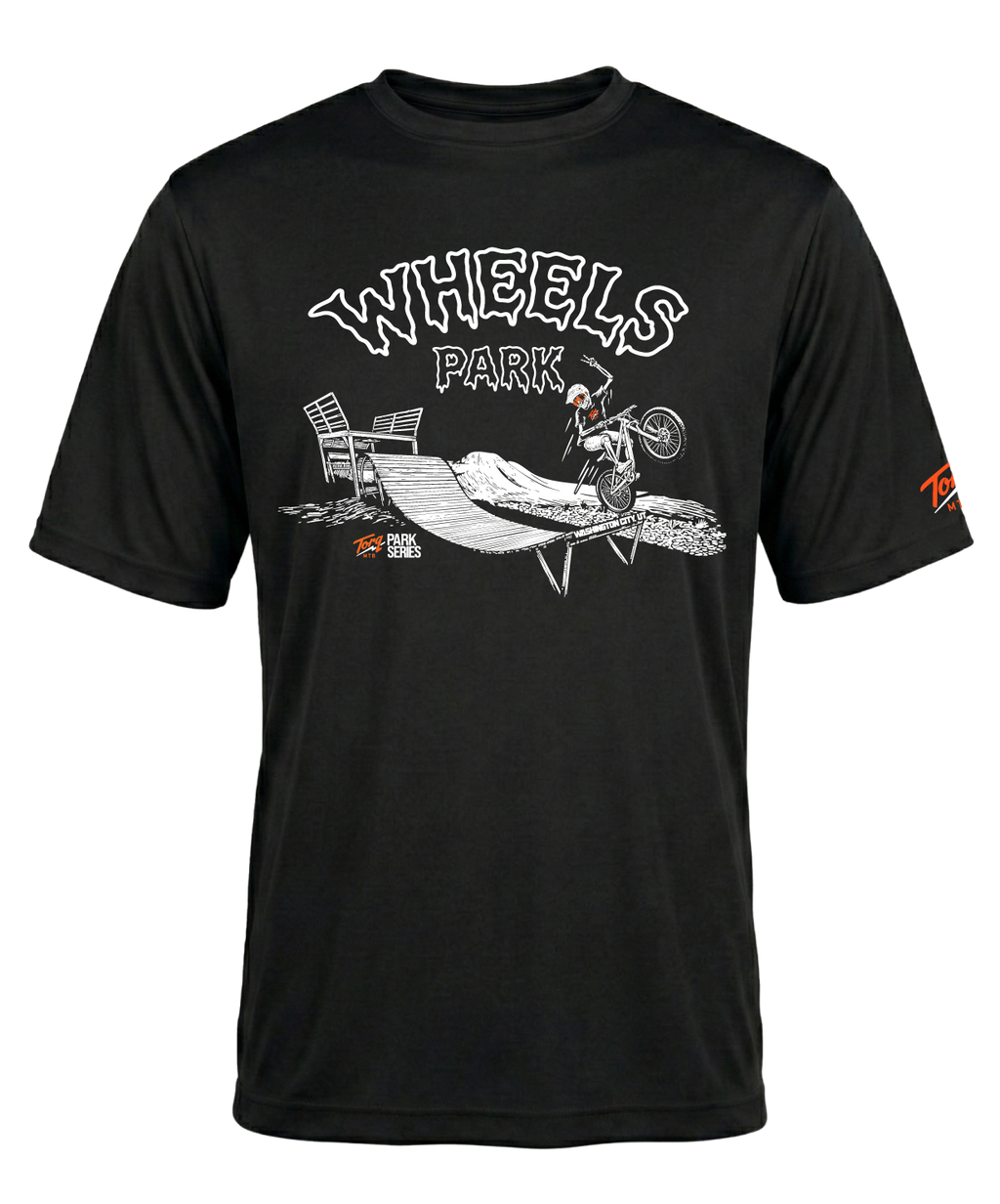 Torq MTB Wheels Park set featuring sturdy mountain bike wheels with black spokes and rims, suitable for off-road cycling.